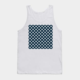 Navy Blue Nautical White Polka dots Tank Top